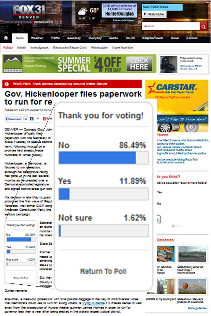 NO: Hickenlooper Finally Files Paperwork, Coloradans Not Thrilled