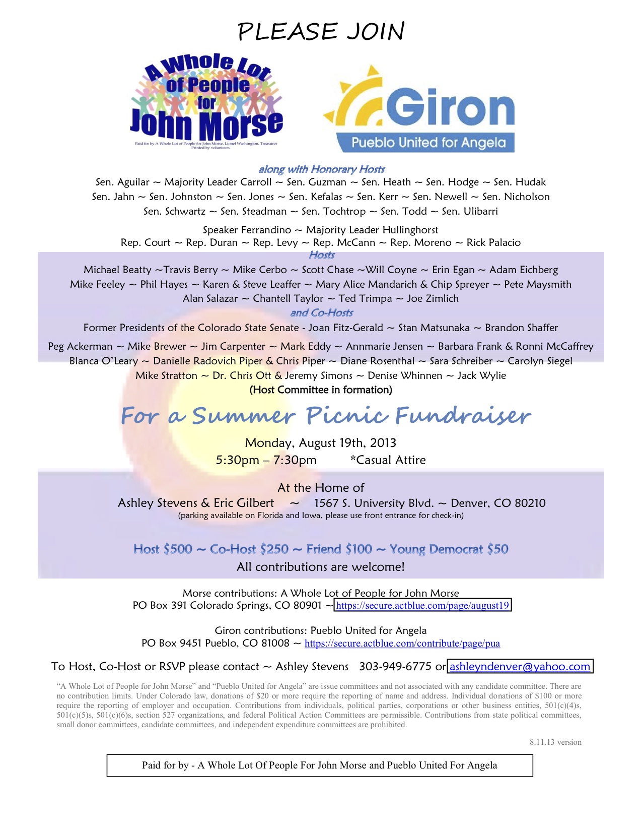 BIZARRO WORLD: Lobbyist Working For Colorado Sheriffs Hosting Fundraiser For Morse & Giron