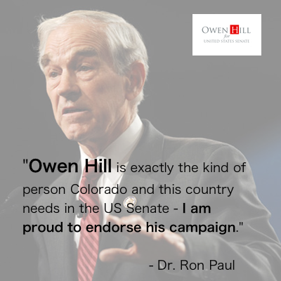 BIG BOOST: Ron Paul Endorses Owen Hill For U.S. Senate