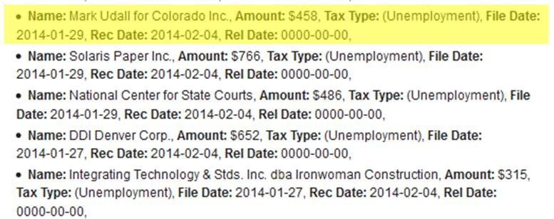 BREAKING: Udall Campaign Slapped with Tax Lien
