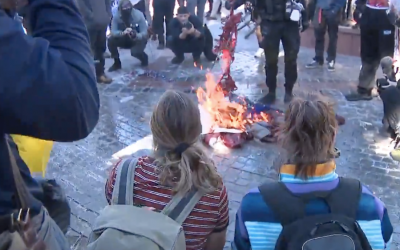 Unity? Colorado leftists celebrate Biden’s inauguration by burning American flags