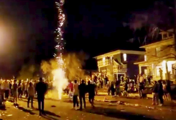 Social distance rules ignored! SWAT team called on college students’ street party.