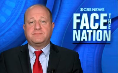 Polis fumbles when asked if Harris should talk more about the border